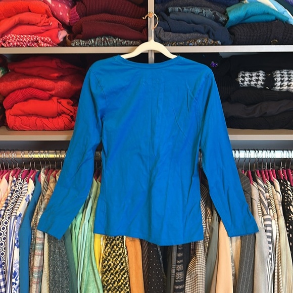 Hanes blue long sleeve crew neck t shirt size S - Picture 3 of 3